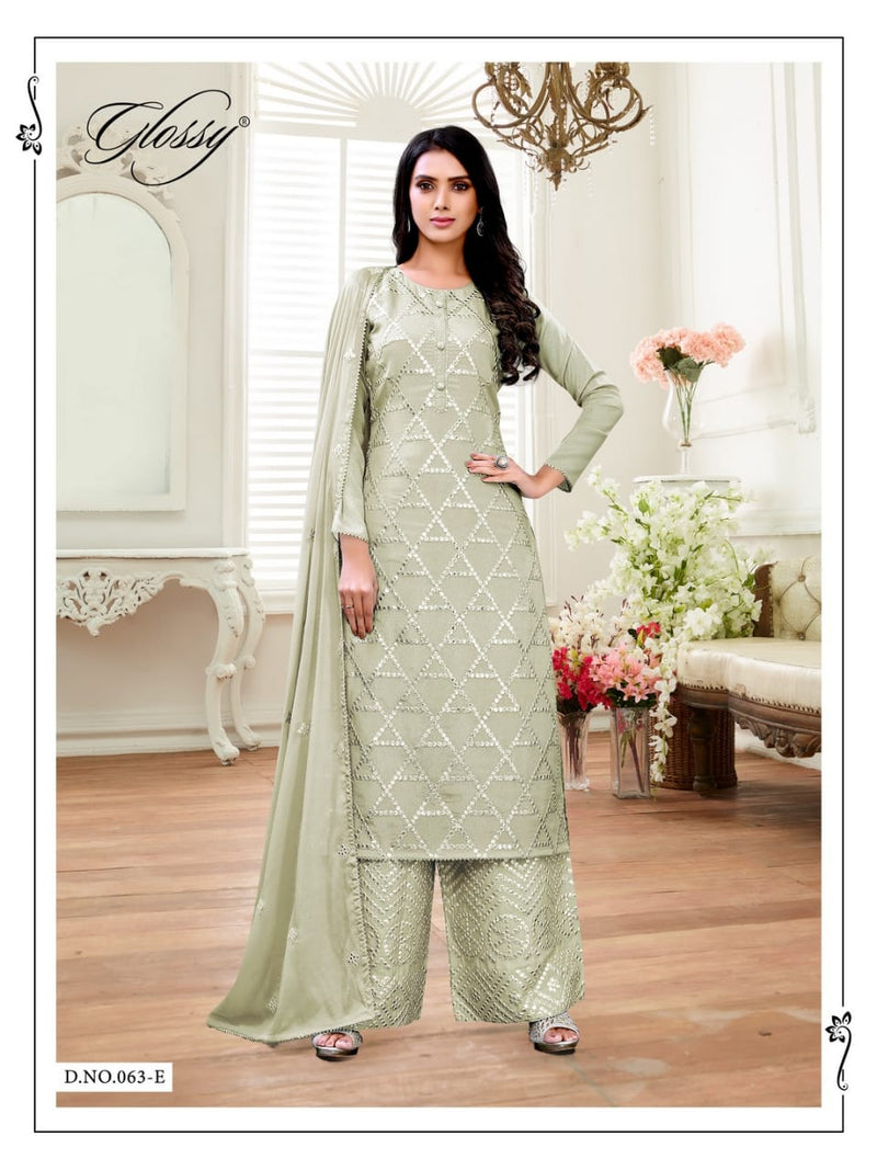 Glossy Tara Chinon Stylish Designer Wear Salwar Kameez