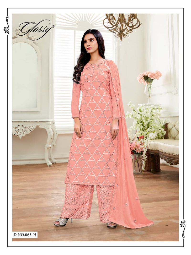 Glossy Tara Chinon Stylish Designer Wear Salwar Kameez