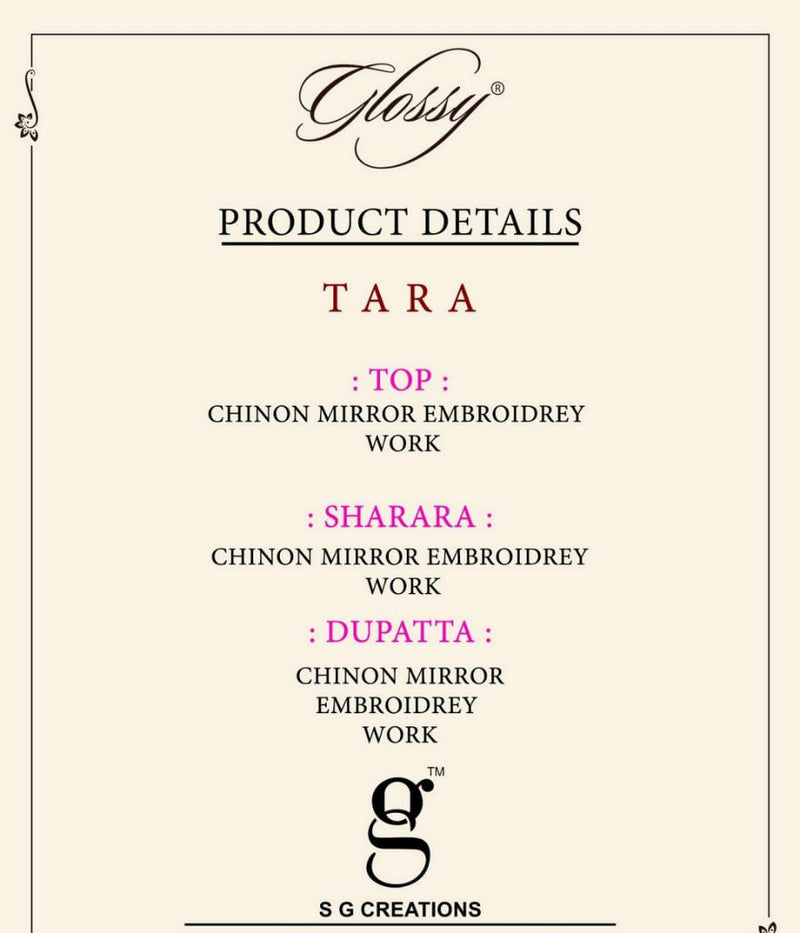 Glossy Tara Chinon Stylish Designer Wear Salwar Kameez