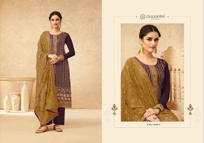 Gulkayra Sonam Gold Georgette Stylish Designer Wear Salwar Suit