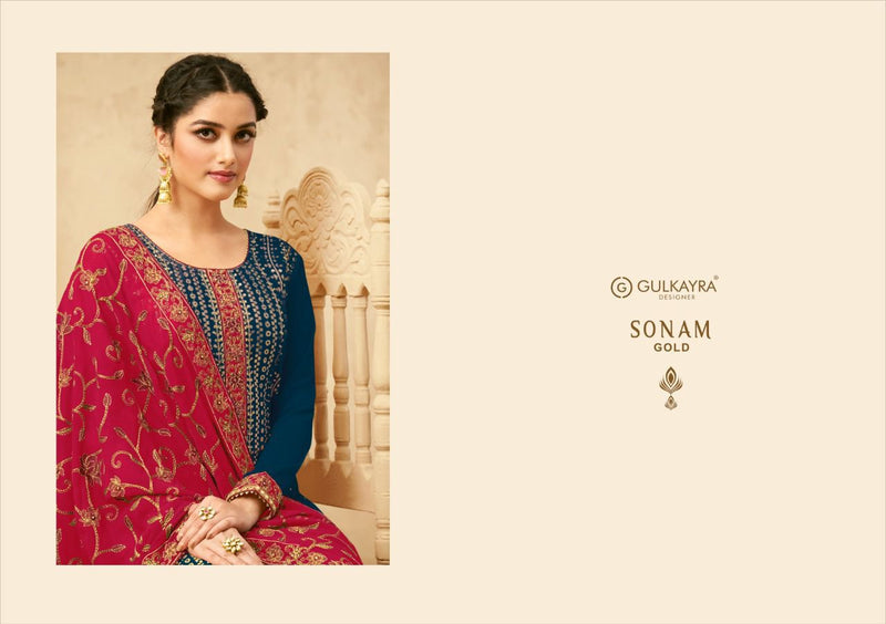 Gulkayra Sonam Gold Georgette Stylish Designer Wear Salwar Suit