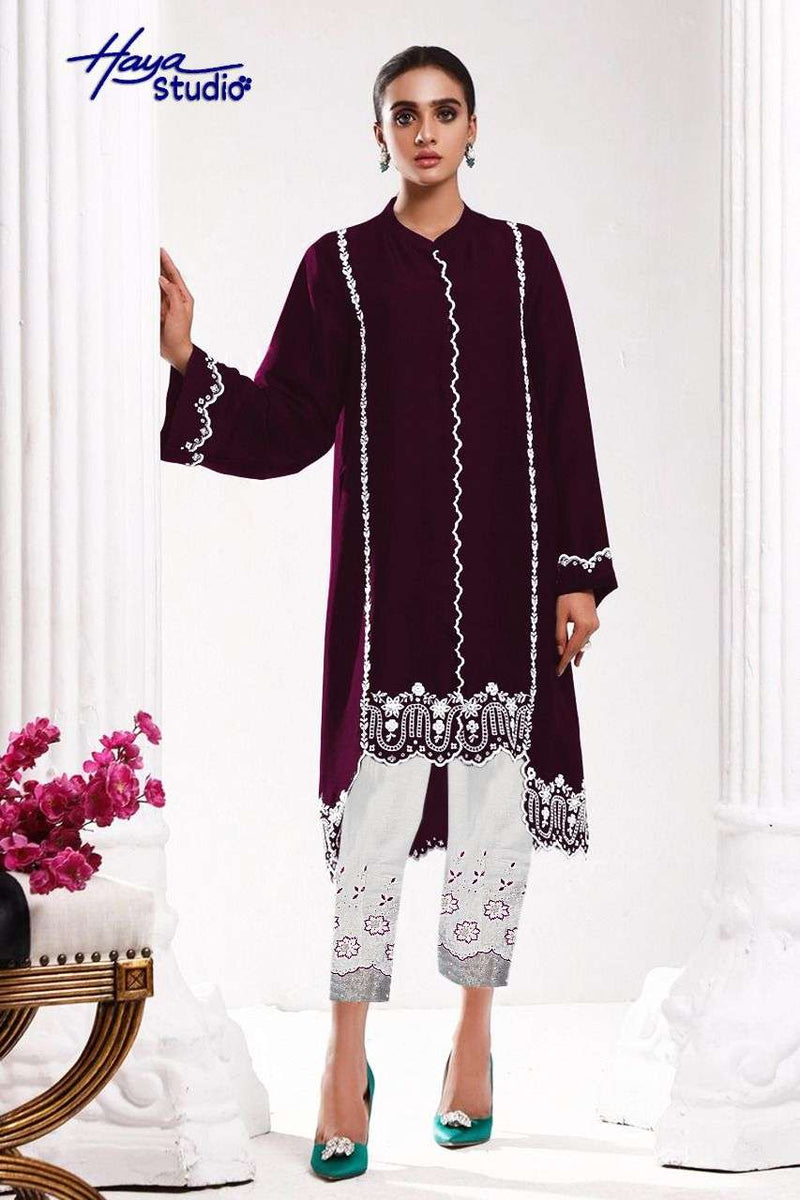 Haya Studio Dno 1010 Georgette With Embroidery Stylish Designer Wear Kurti