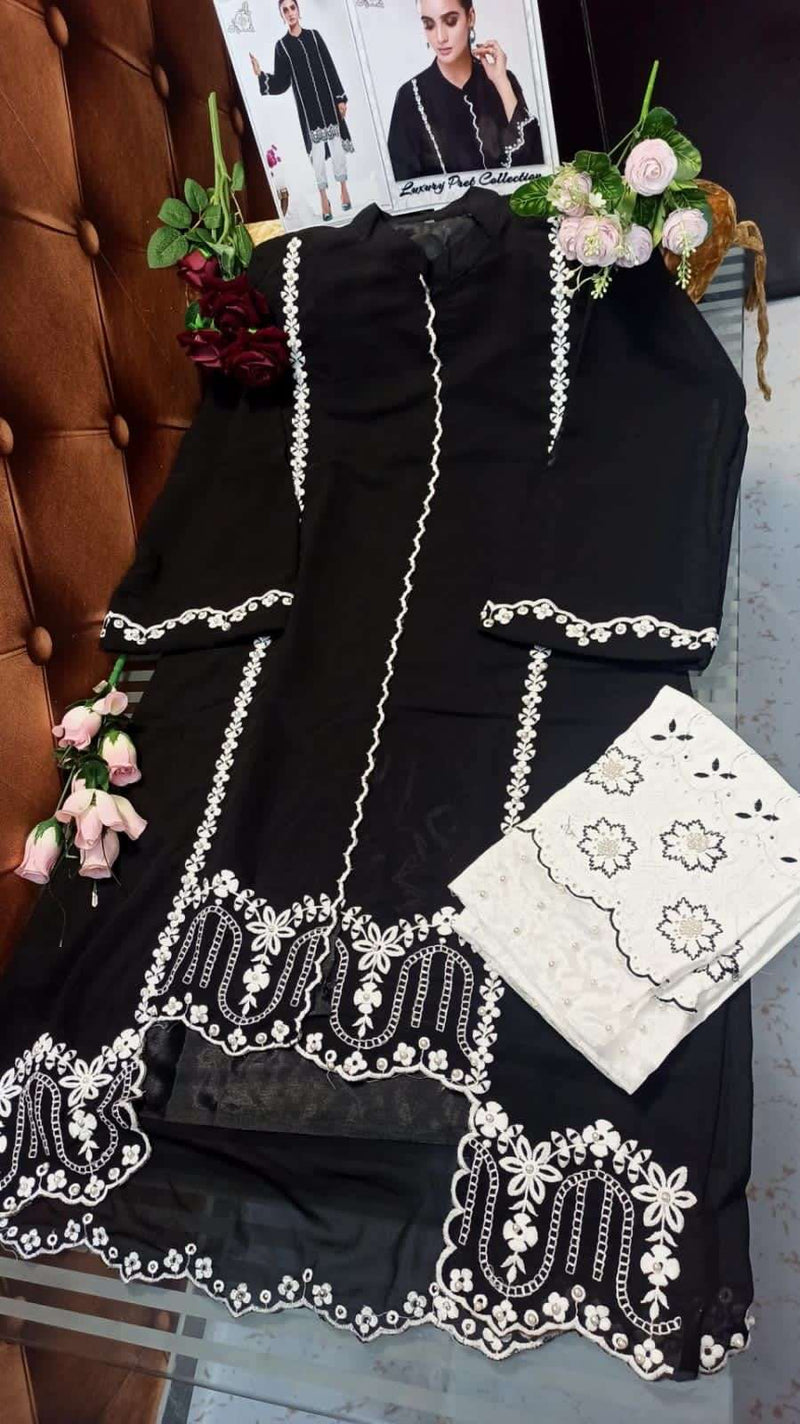 Haya Studio Dno 1010 Georgette With Embroidery Stylish Designer Wear Kurti