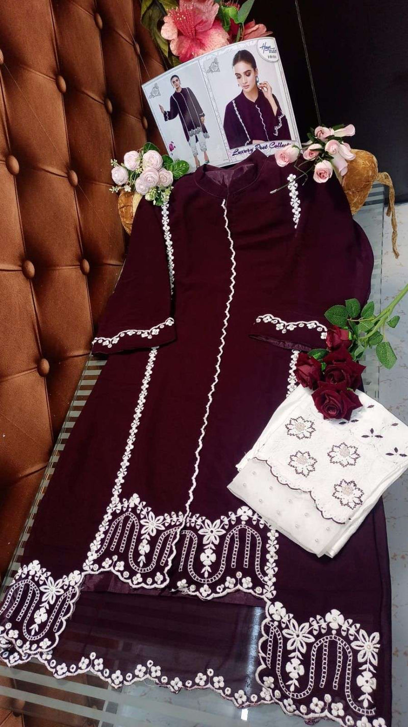 Haya Studio Dno 1010 Georgette With Embroidery Stylish Designer Wear Kurti