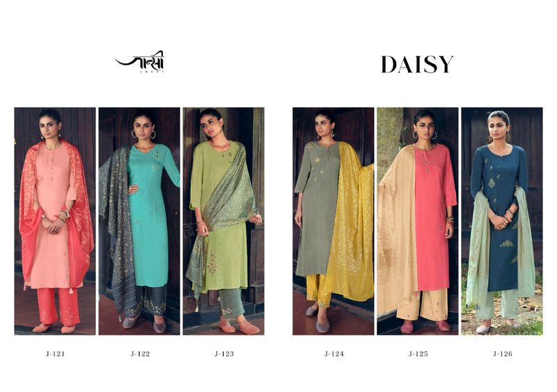 Jansi Daisy Linen Cotton Enriched Embroidery Work Stylish Kurti With Plazzo