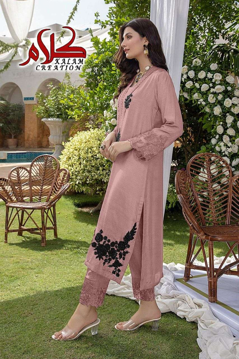 Kalam Dno 1104 Georgette Stylish Designer With Heavy Embroidery Kurti And Fancy Pant