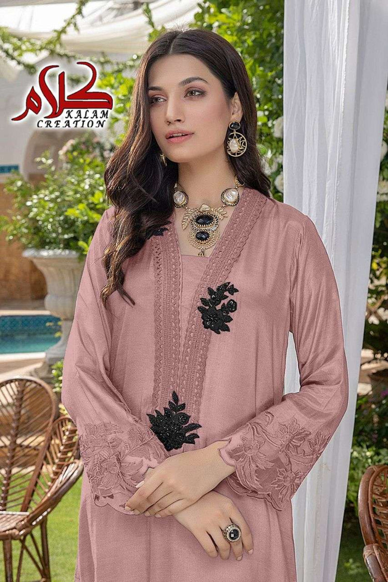 Kalam Dno 1104 Georgette Stylish Designer With Heavy Embroidery Kurti And Fancy Pant