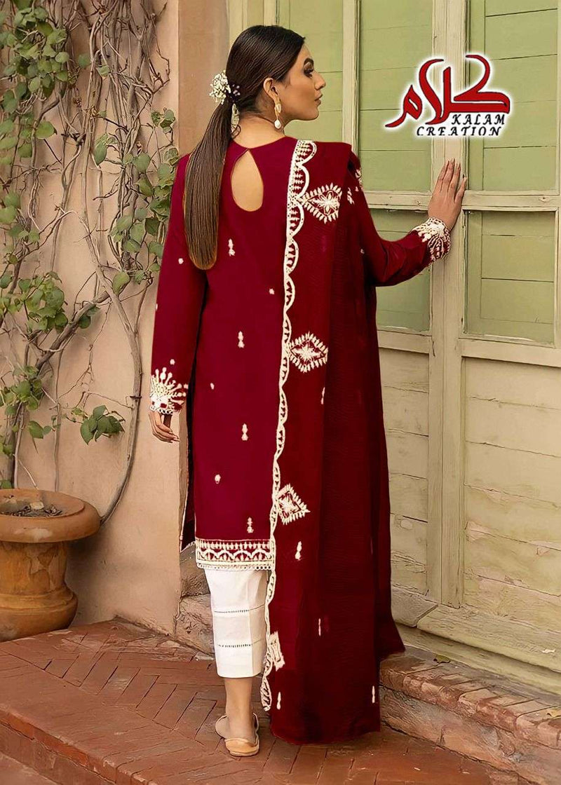 Kalam Creation Dno 1107 A Fox Georgette With Embroidered Work Stylish Designer Party Wear Kurti