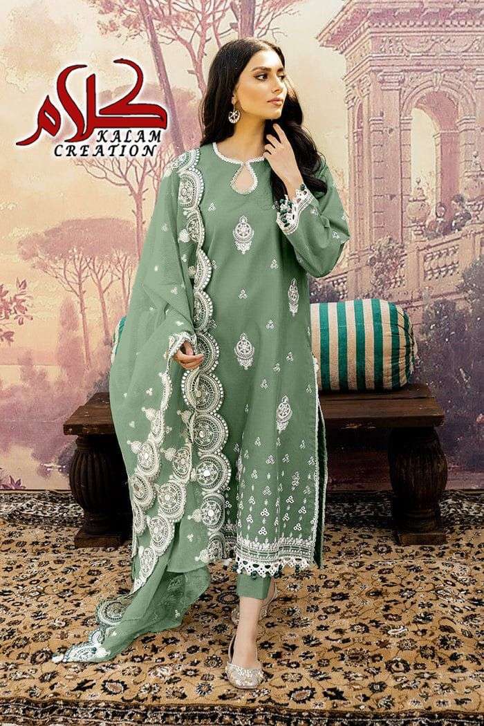 Kalam Dno 1109 Geogettte With  Heavy Embroidery Pakistani Attractive Look Stylish Designer Kurti