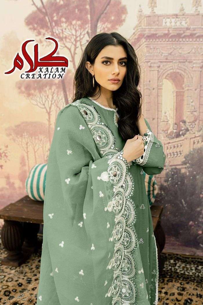 Kalam Dno 1109 Geogettte With  Heavy Embroidery Pakistani Attractive Look Stylish Designer Kurti