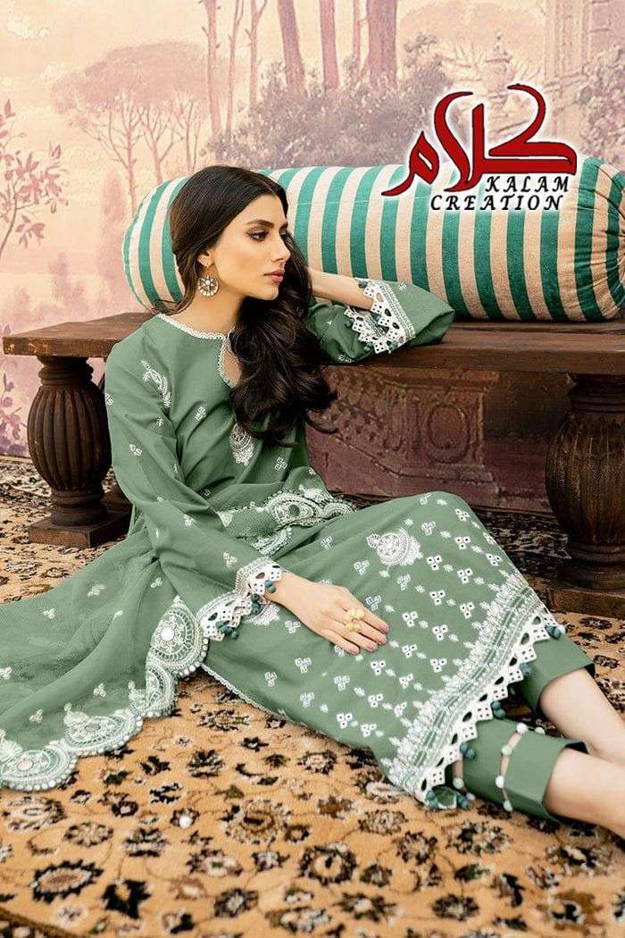 Kalam Dno 1109 Geogettte With  Heavy Embroidery Pakistani Attractive Look Stylish Designer Kurti