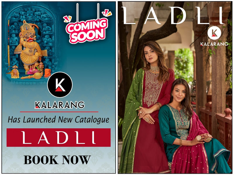 Kalarang Ladli Jam Silk With Heavy Beautiful Work Stylish Designer Festive Wear Salwar Suit