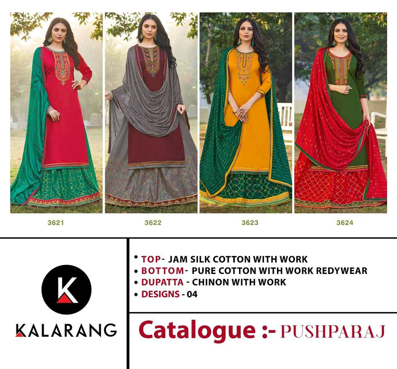 Kalarang Pushparaj Jam Silk Cotton Stylish Designer Festival Wear Salwar Kameez