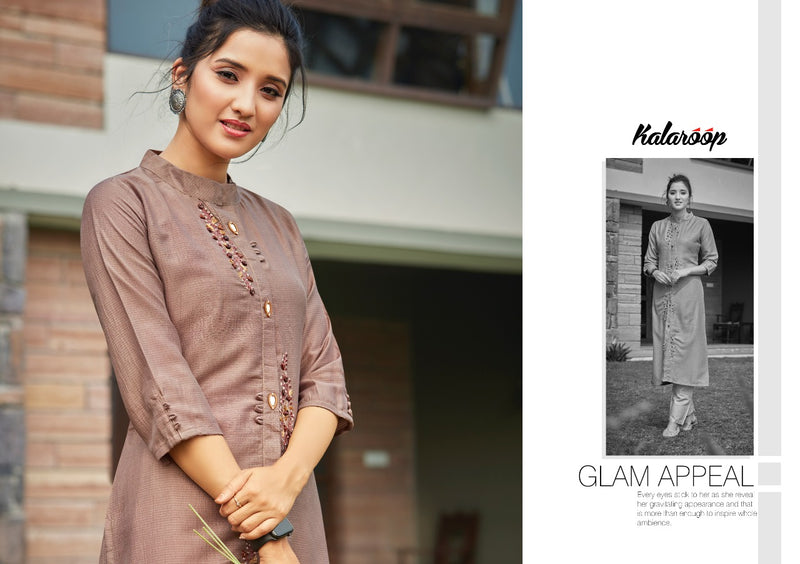 Kalaroop Kajree Cloud Lining Silk With Fancy Handwork Stylish Designer Kurti