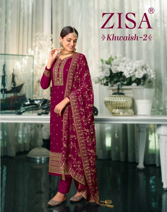 Zisa Khwaish Vol 2 Georgette Sequence Embroidery Work Fancy Heavy Designer Partywear Salwar Suit