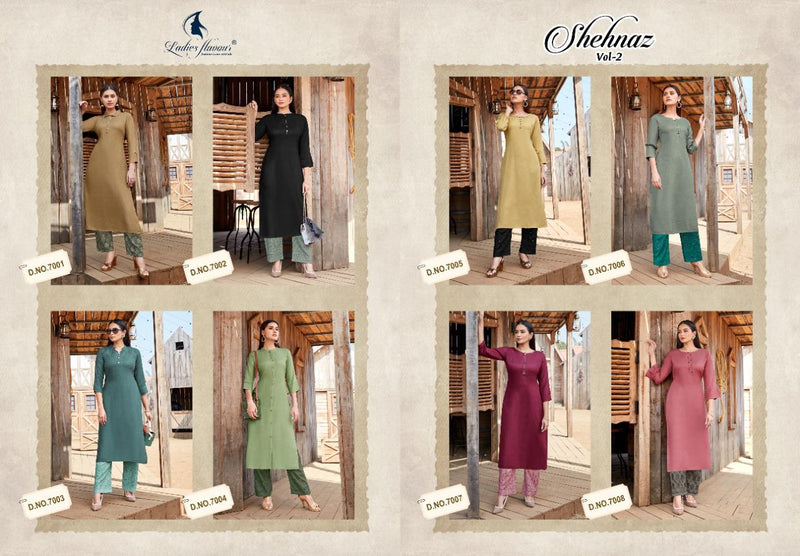 Ladies Flavour Shehnaz Vol 2 Rayon Designer Casual Wear Kurti Collection