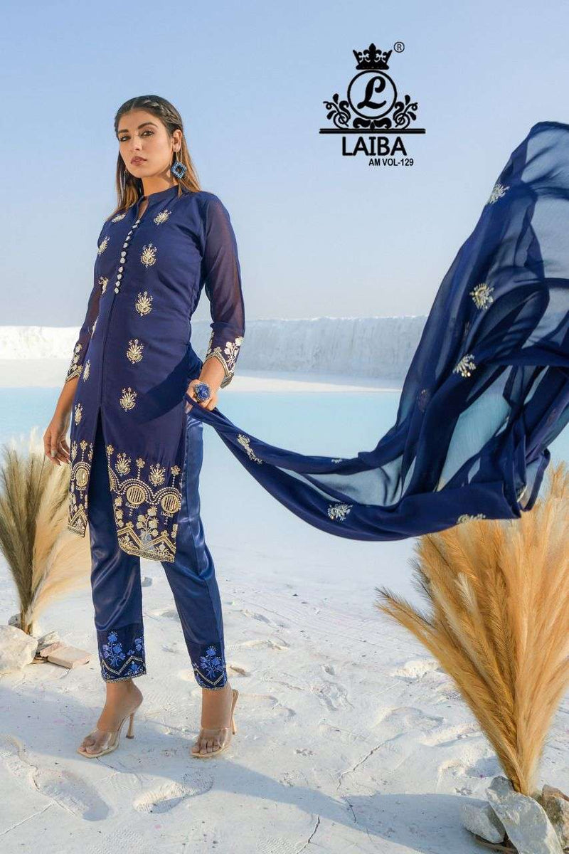 Laiba Designer Dno Am Vol 129 Georgette Hand Work Stylish Designer Party Wear Kurti