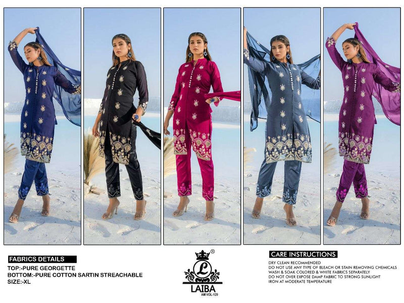 Laiba Designer Dno Am Vol 129 Georgette Hand Work Stylish Designer Party Wear Kurti