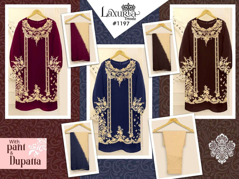 Laxuria Dno 1197 Georgette With Heavy Embroidery Pakistani Stylish Designer Party Wear Kurti