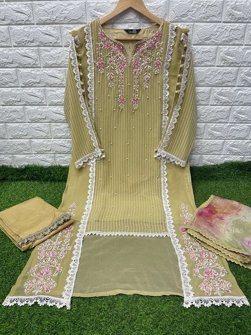 Laxuria Trends Dno-1179  Georgette Stylish Hand Work Pakistani Salwar suit