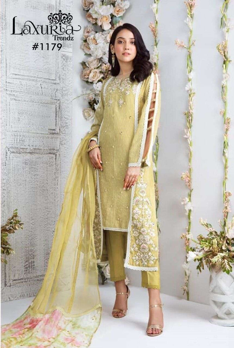 Laxuria Trends Dno-1179  Georgette Stylish Hand Work Pakistani Salwar suit