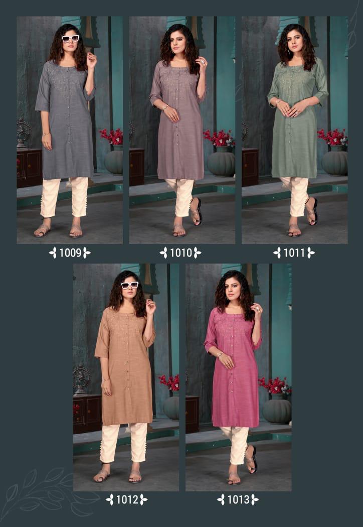 Lilly Style Barbela Soft Rayon Dailywear Kurti With Pant Collection