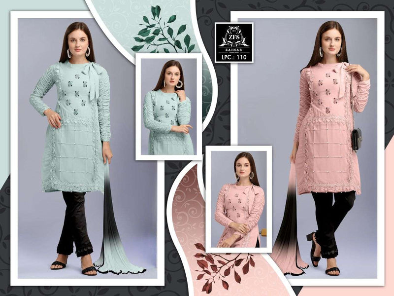Zainab Fashion Studio Lpc 110 Georgette Stylish Designer Wear Kurti