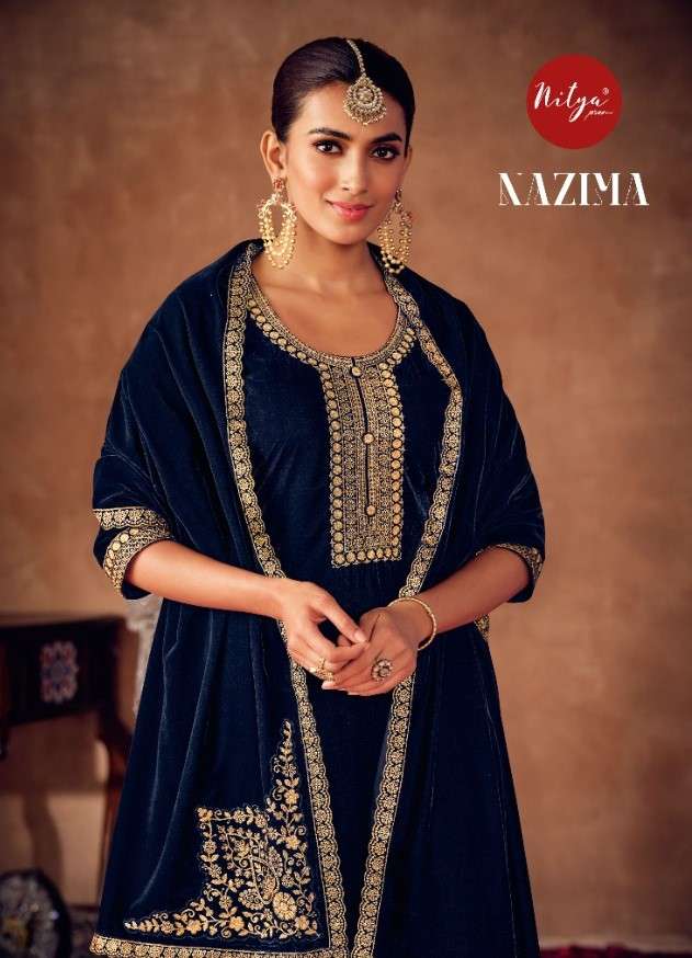 Lt Fabric Nitya Velvet With Beautiful Work Stylish Designer Attractive Look Salwar Kameez