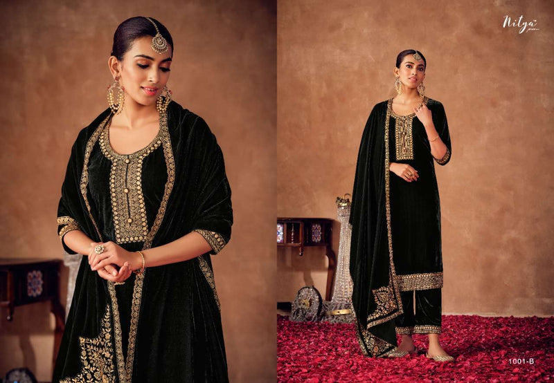 Lt Fabric Nitya Velvet With Beautiful Work Stylish Designer Attractive Look Salwar Kameez