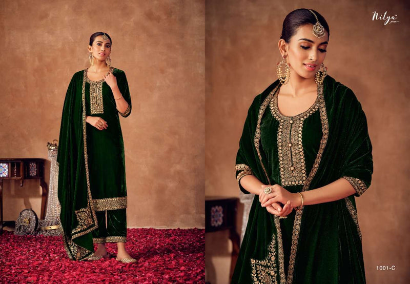 Lt Fabric Nitya Velvet With Beautiful Work Stylish Designer Attractive Look Salwar Kameez