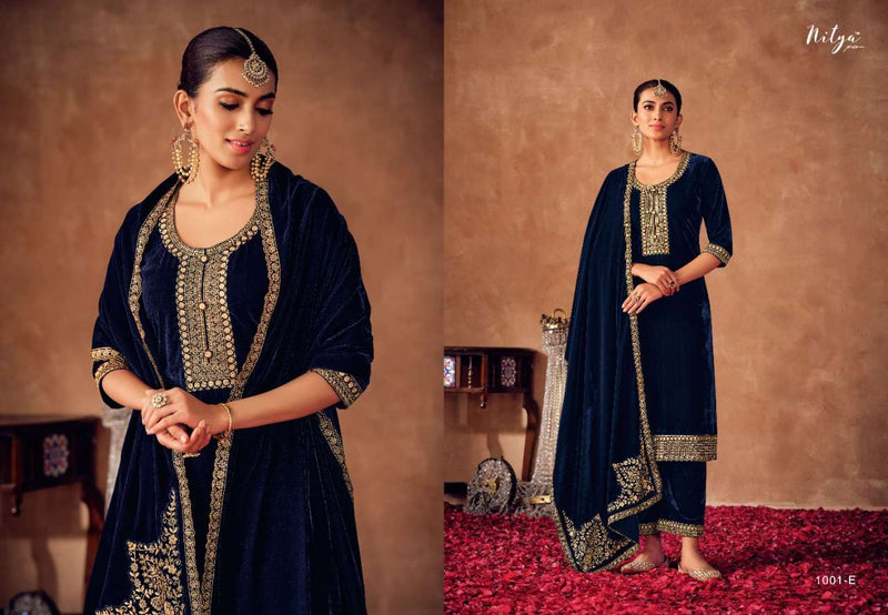 Lt Fabric Nitya Velvet With Beautiful Work Stylish Designer Attractive Look Salwar Kameez