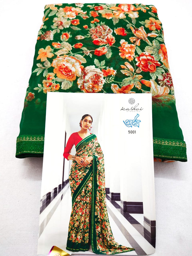 Lt Kashvi Creation Arth Weightless Floral Design Stylish Designer Wear Saree