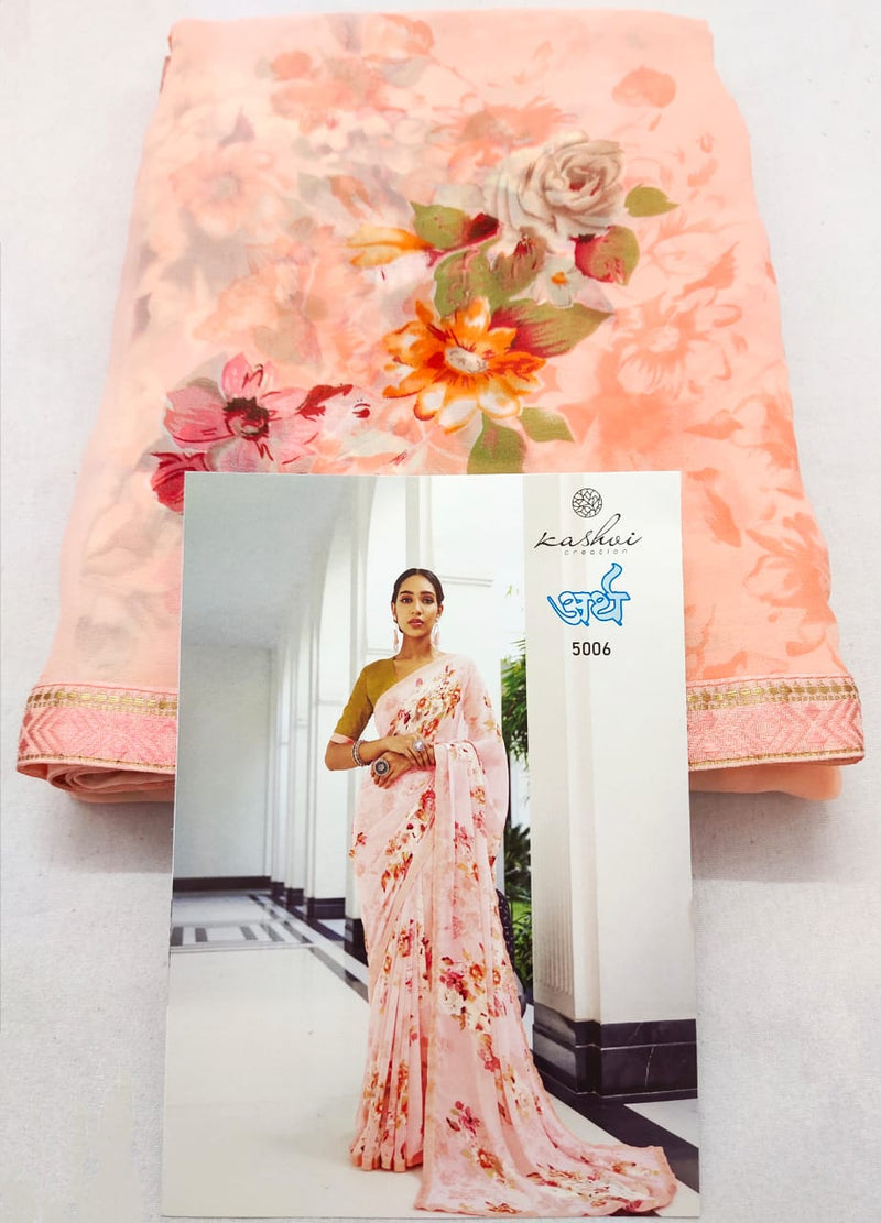 Lt Kashvi Creation Arth Weightless Floral Design Stylish Designer Wear Saree