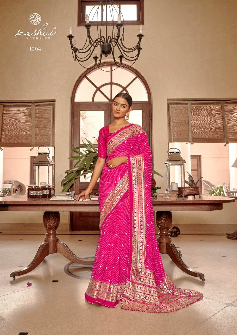 LT Kashvi Creation Jhoomar Georgette Stylish Designer Party Wear Saree