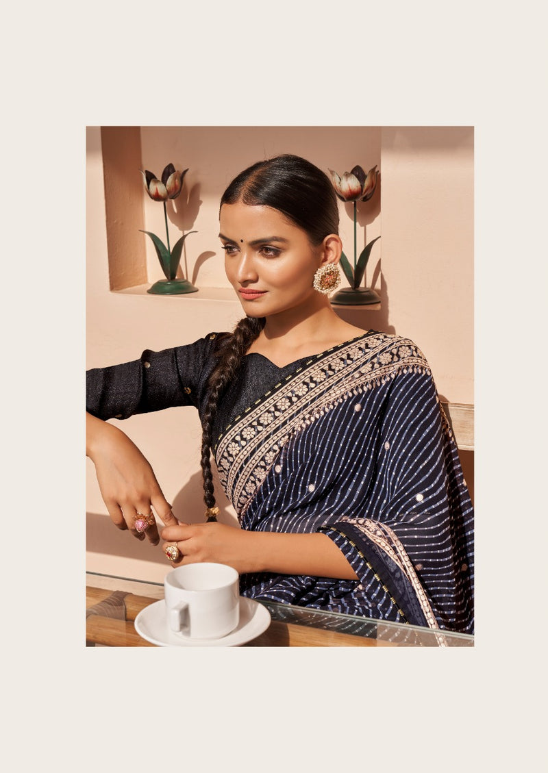 LT Kashvi Creation Jhoomar Georgette Stylish Designer Party Wear Saree