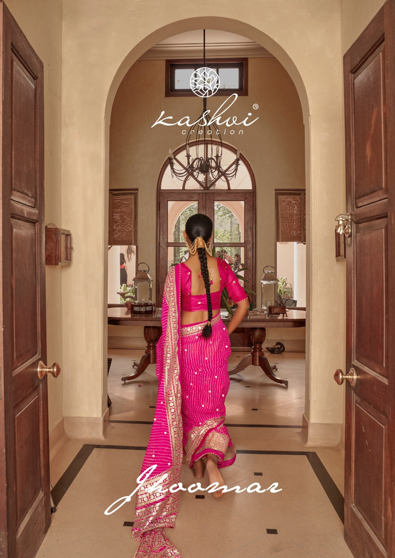 LT Kashvi Creation Jhoomar Georgette Stylish Designer Party Wear Saree
