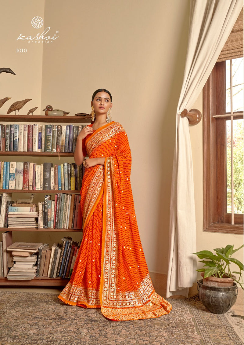 LT Kashvi Creation Jhoomar Georgette Stylish Designer Party Wear Saree