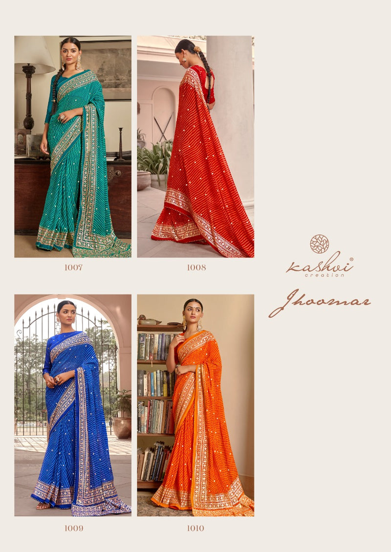 LT Kashvi Creation Jhoomar Georgette Stylish Designer Party Wear Saree