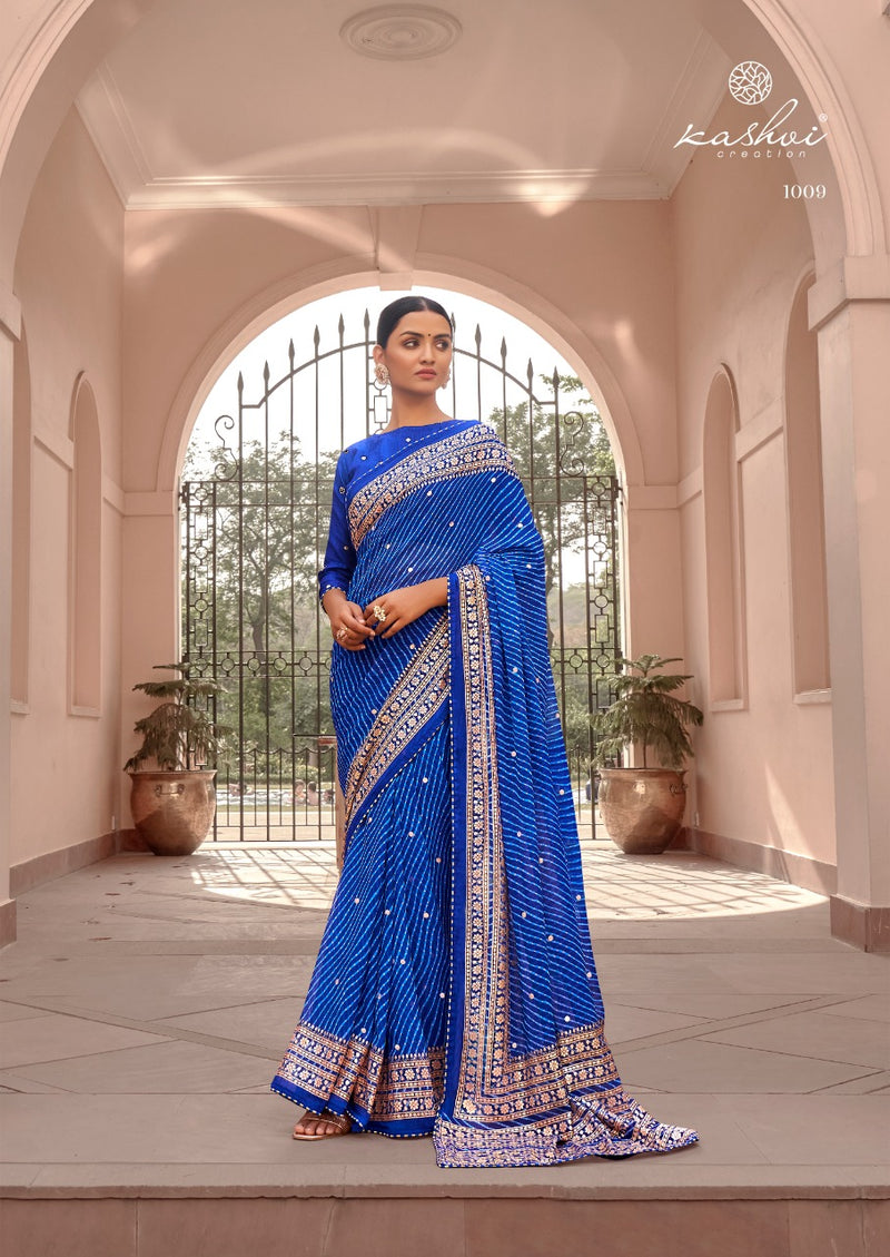 LT Kashvi Creation Jhoomar Georgette Stylish Designer Party Wear Saree