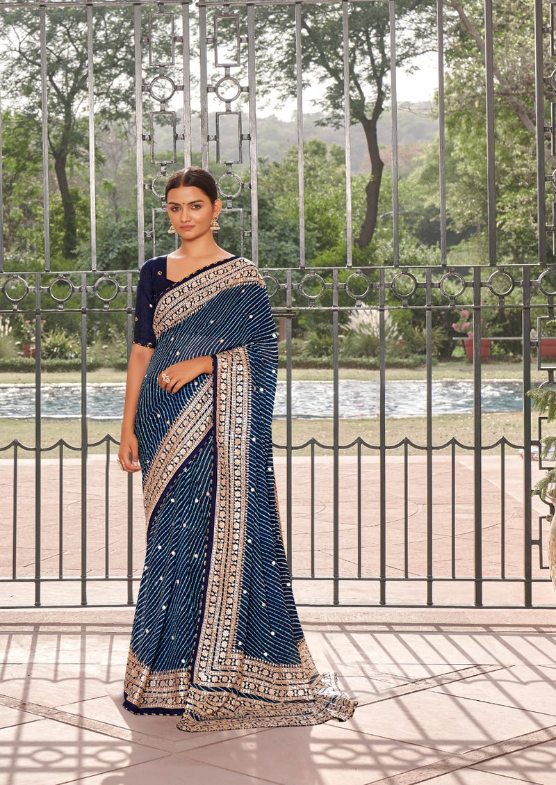 LT Kashvi Creation Jhoomar Georgette Stylish Designer Party Wear Saree