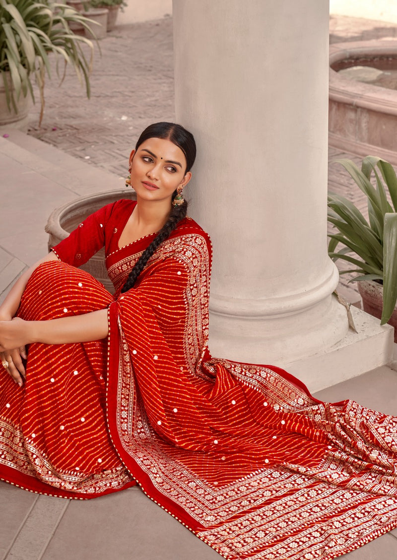 LT Kashvi Creation Jhoomar Georgette Stylish Designer Party Wear Saree