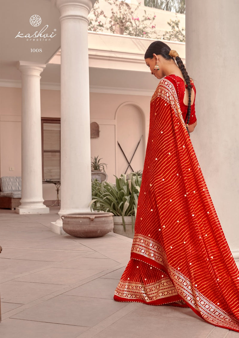 LT Kashvi Creation Jhoomar Georgette Stylish Designer Party Wear Saree