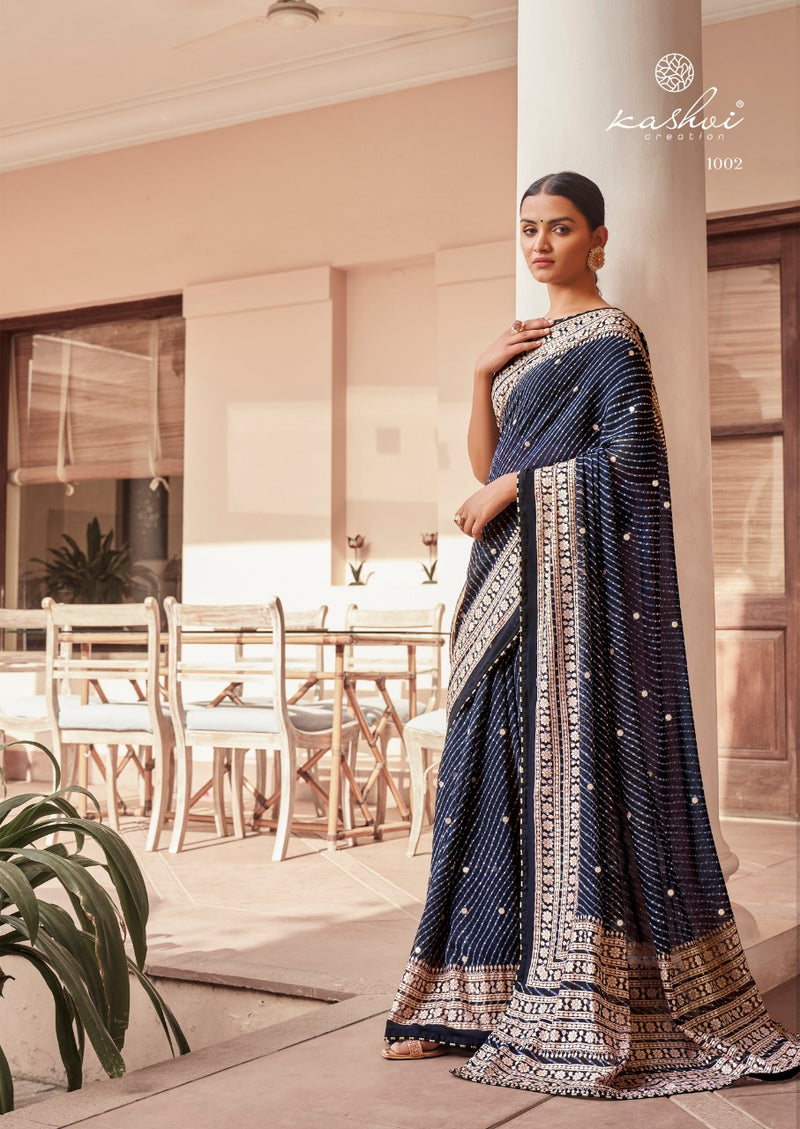 LT Kashvi Creation Jhoomar Georgette Stylish Designer Party Wear Saree