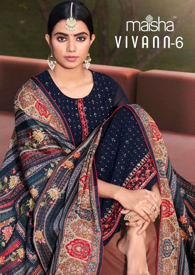 Maisha Vivann Vol 6 Georgette Heavy Embroidery Stylish Designer Wear Salwar Suit