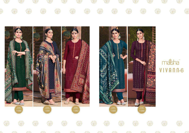 Maisha Vivann Vol 6 Georgette Heavy Embroidery Stylish Designer Wear Salwar Suit