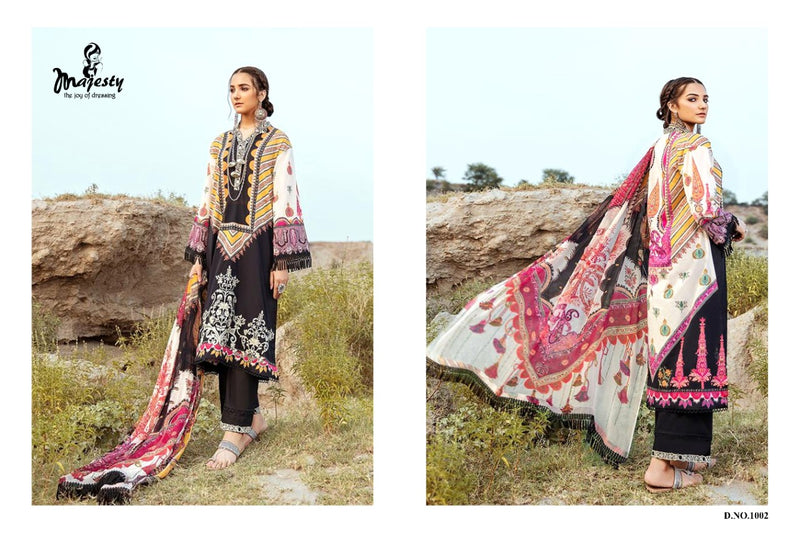 Majesty Afrozeh Jam Silk Cotton Pakistani Designer Salwar Kameez