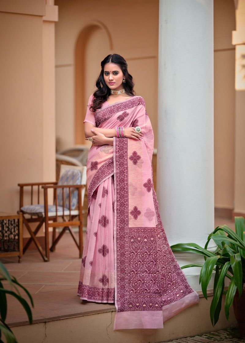 Revanta Mohey Cotton Silk Festive Wear Sarees With Sequence Work