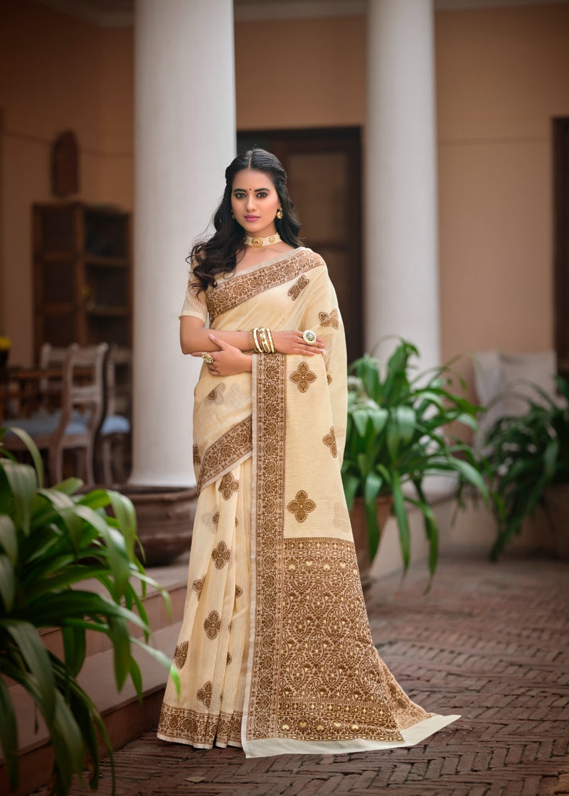 Revanta Mohey Cotton Silk Festive Wear Sarees With Sequence Work