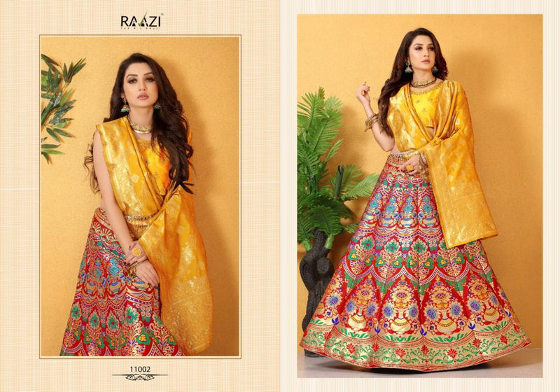 Rama Fashions Raazi Dno 11002 Banarasi Meenakari Jaquard Designer Lehenga