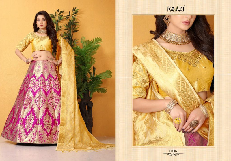 Rama Fashions Raazi Dno 11007 Banarasi Meenakari Jaquard Designer Lehenga